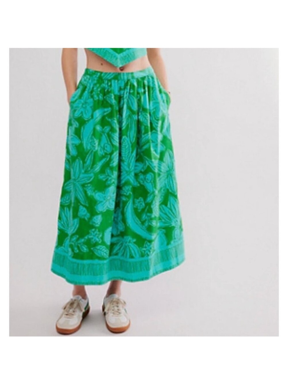 FREE PEOPLE COPA CABANA SUMMER FLORAL MAXI LONG SKIRT WOMENS MEDIUM
